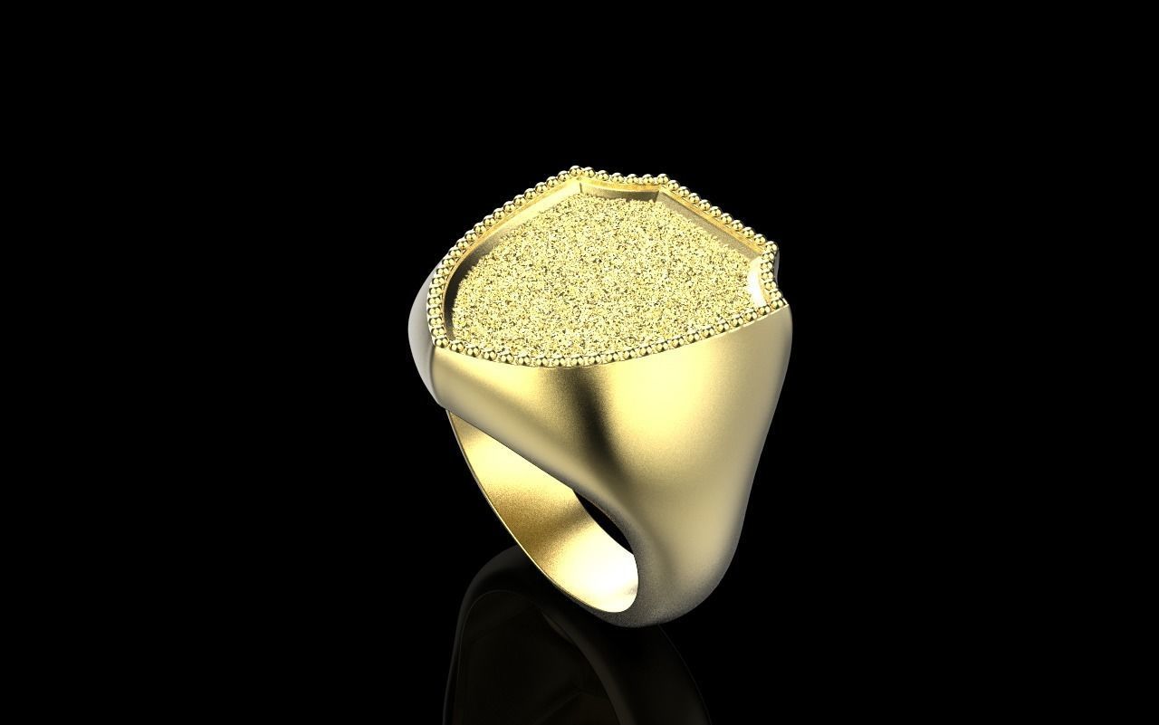 shield man signet ring model 583 3D print model_41