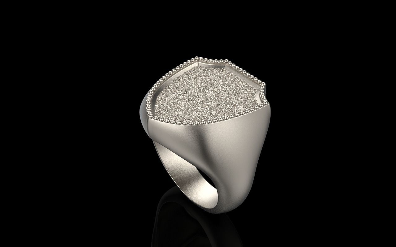 shield man signet ring model 583 3D print model_39