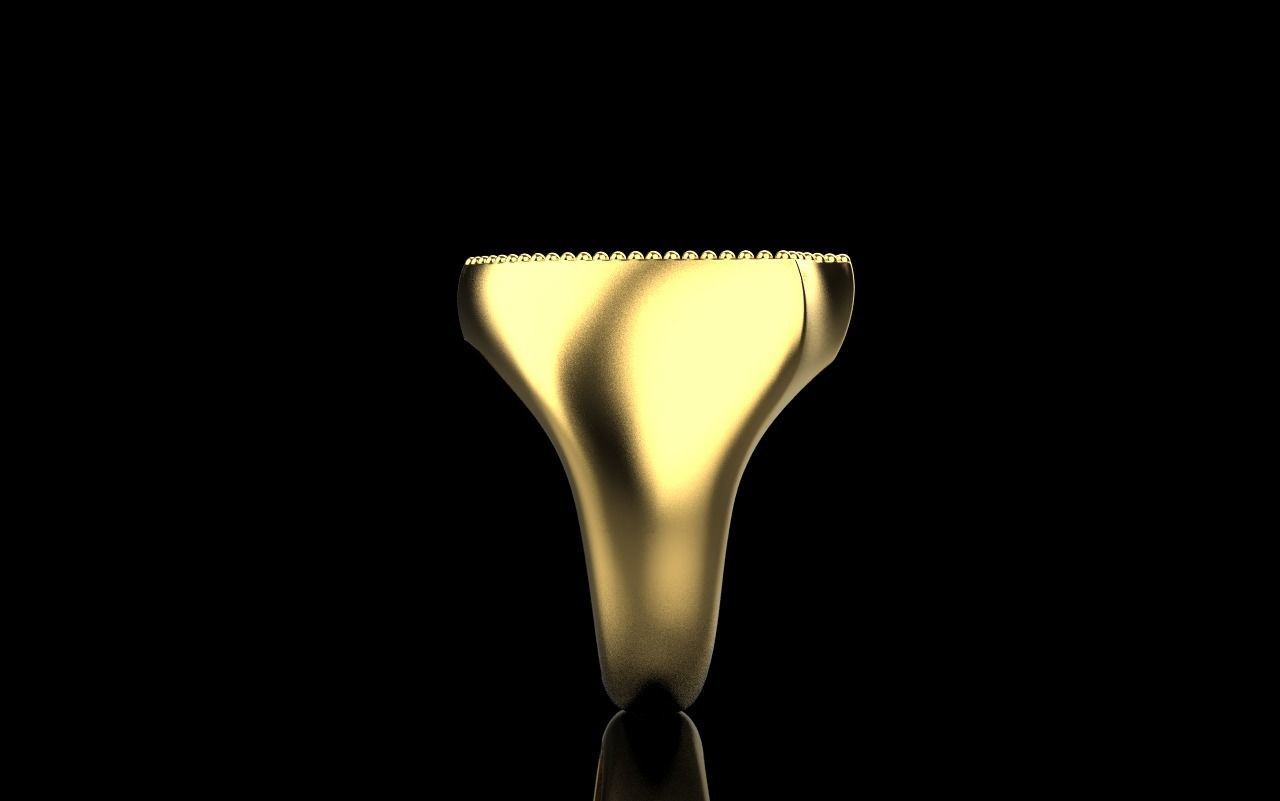 shield man signet ring model 583 3D print model_33