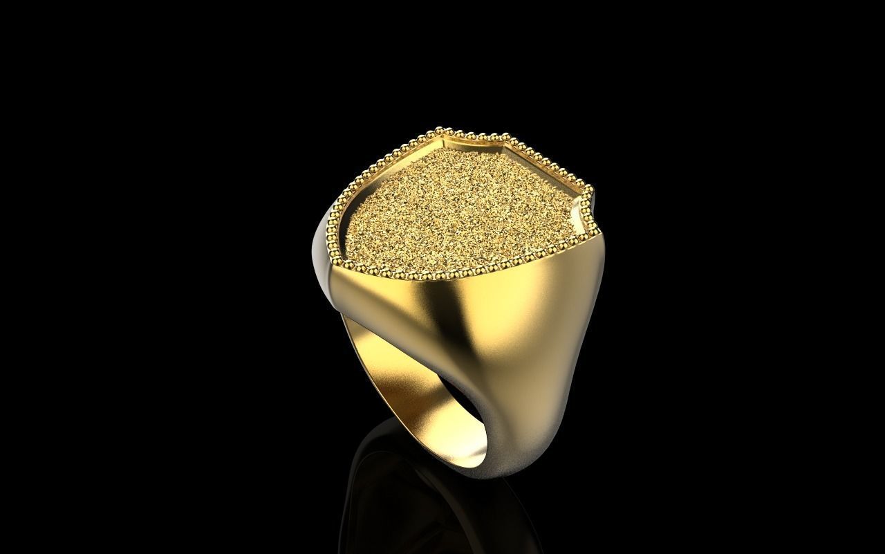shield man signet ring model 583 3D print model_43