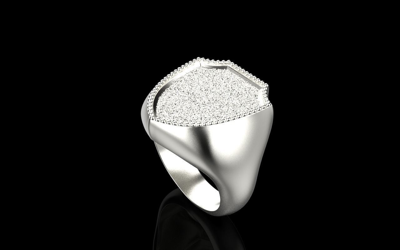shield man signet ring model 583 3D print model_42
