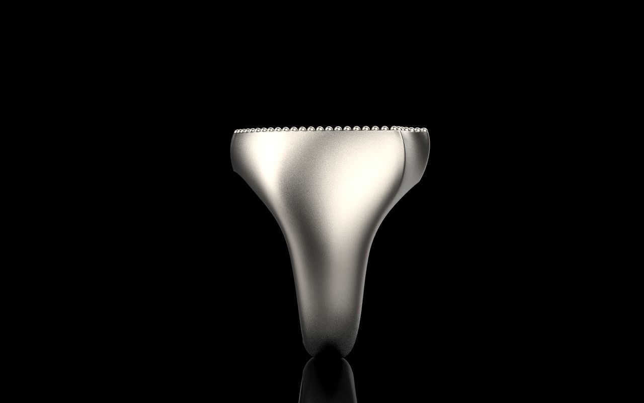 shield man signet ring model 583 3D print model_1