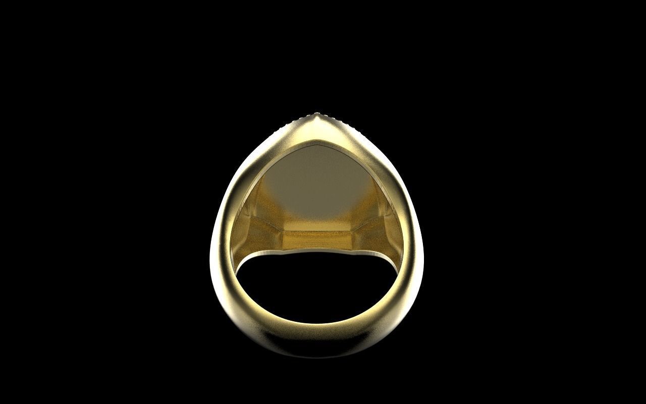 shield man signet ring model 583 3D print model_31