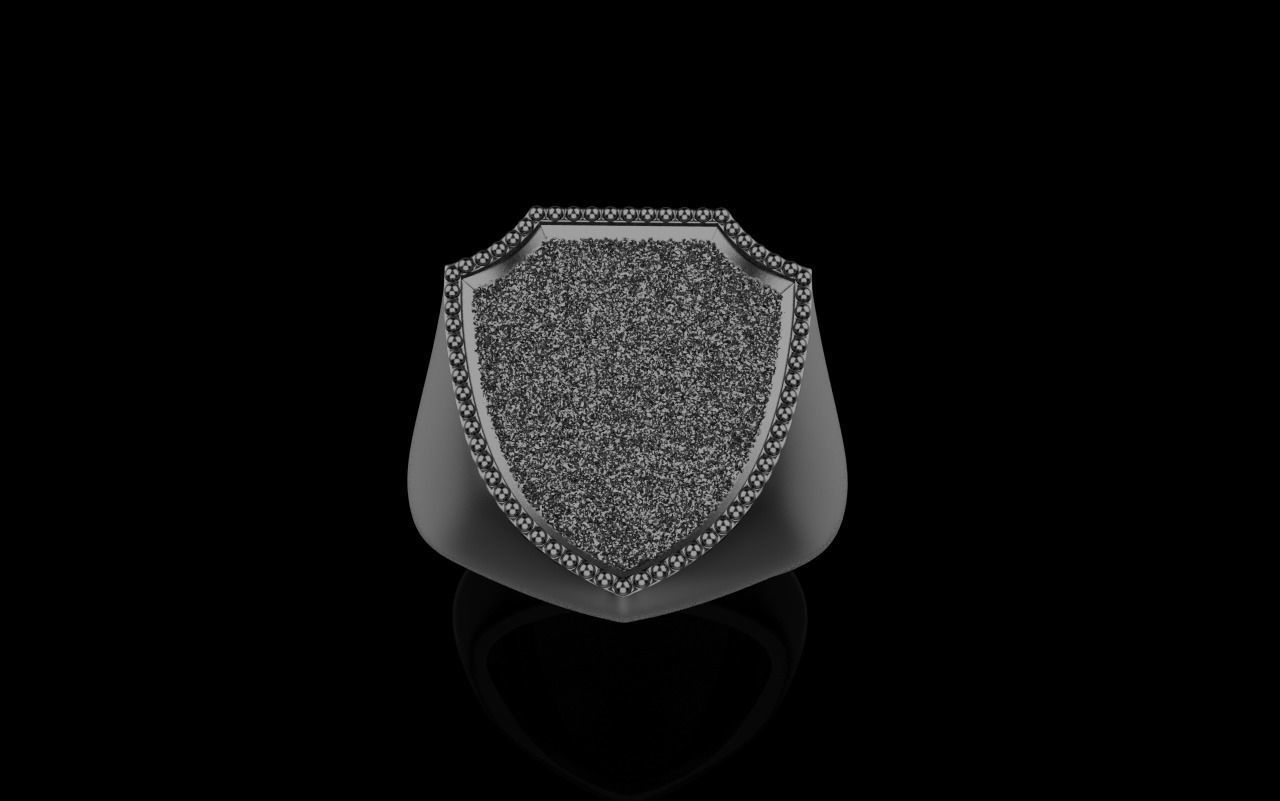 shield man signet ring model 583 3D print model_16