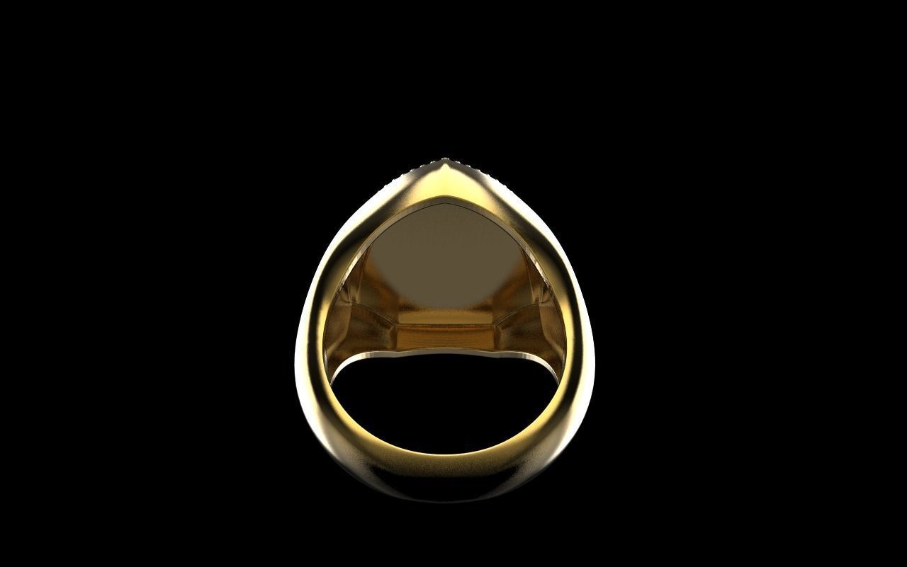 shield man signet ring model 583 3D print model_27