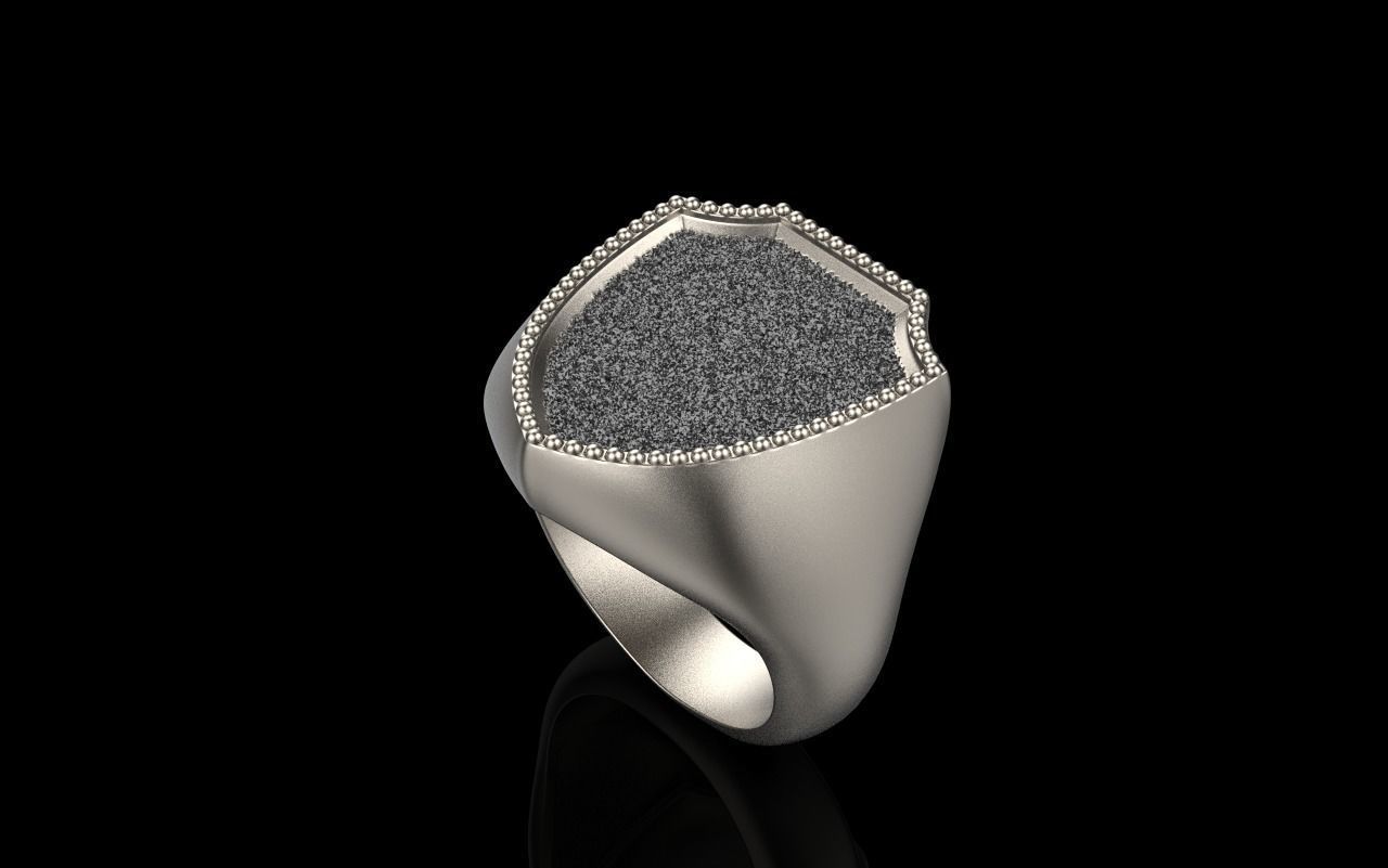 shield man signet ring model 583 3D print model_44