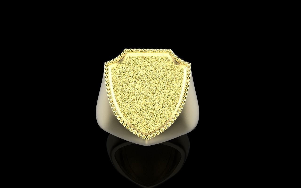 shield man signet ring model 583 3D print model_14