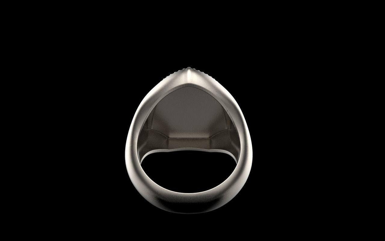 shield man signet ring model 583 3D print model_30