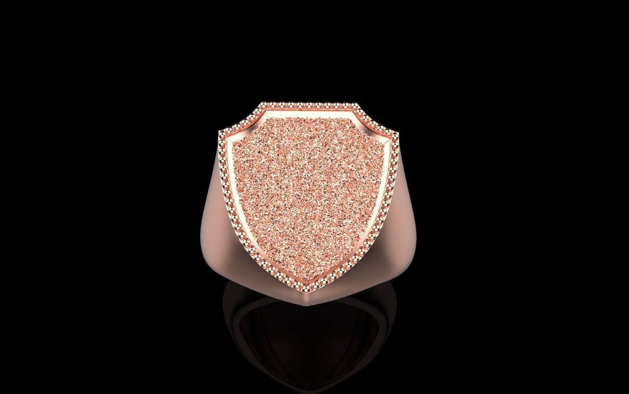 shield man signet ring model 583 3D print model_22