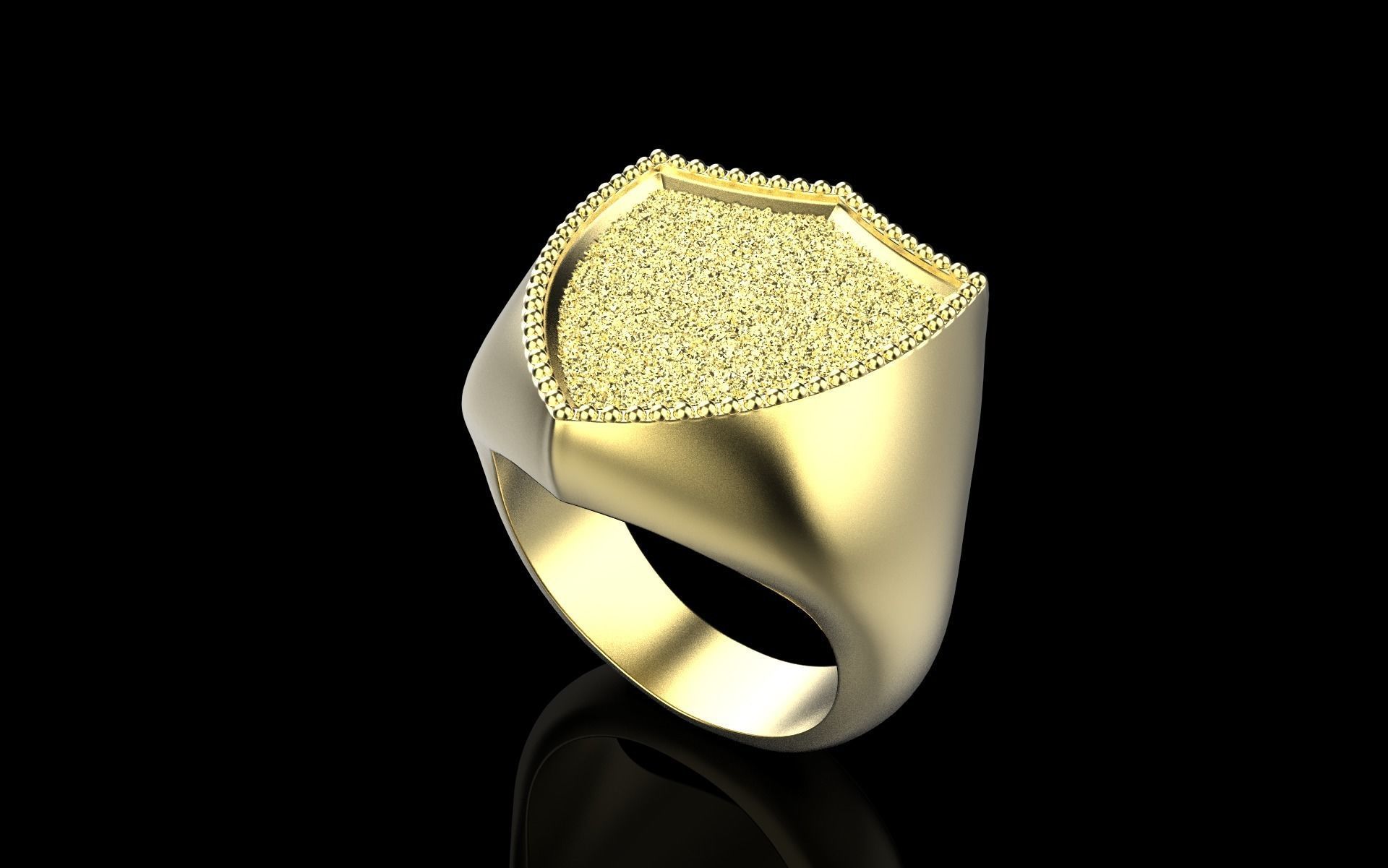 shield man  signet ring model 584 3D print model_14