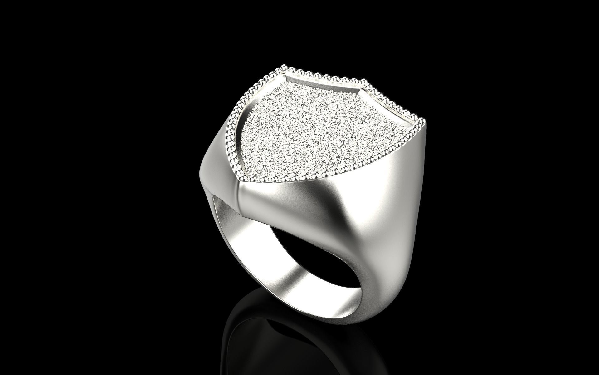 shield man  signet ring model 584 3D print model_17