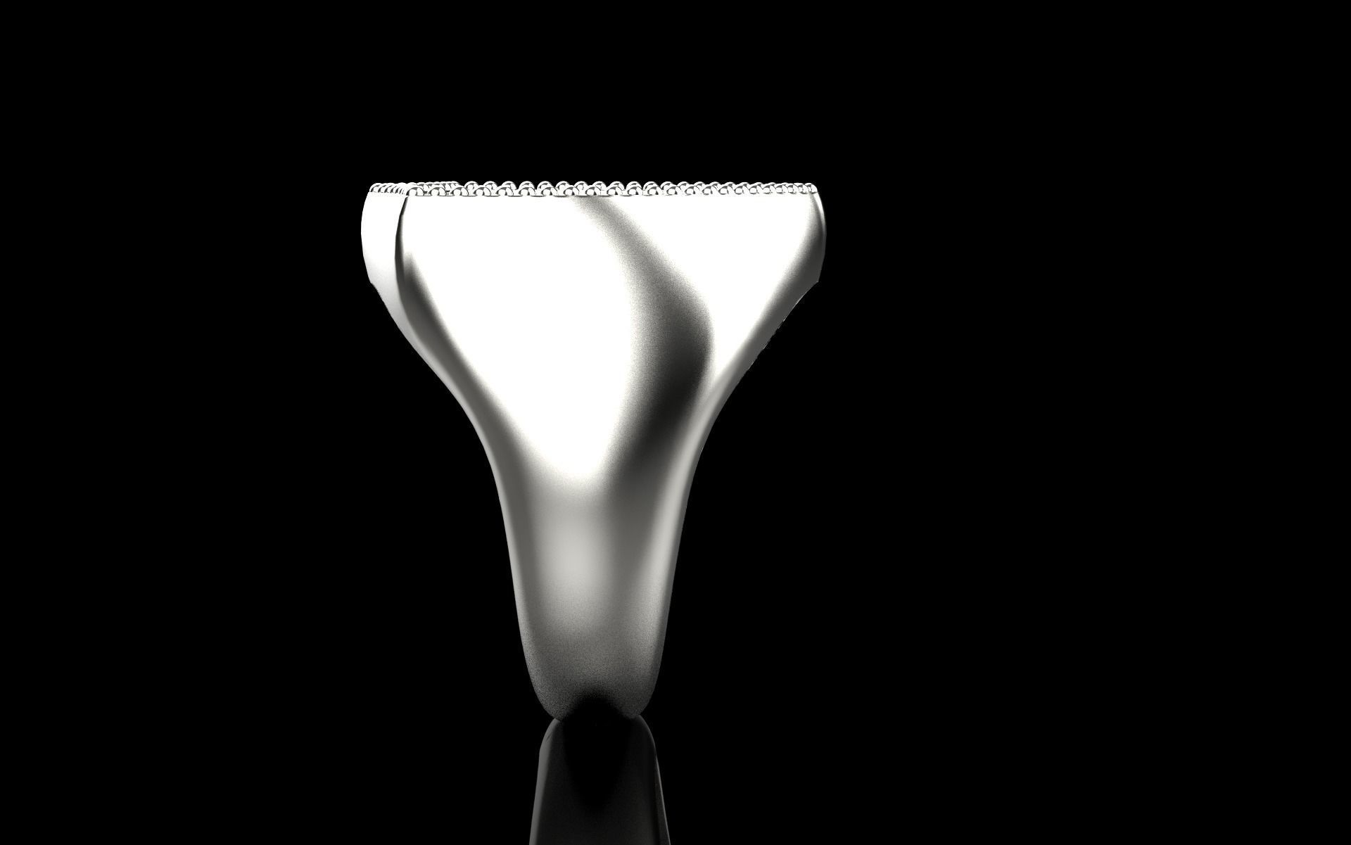 shield man  signet ring model 584 3D print model_35