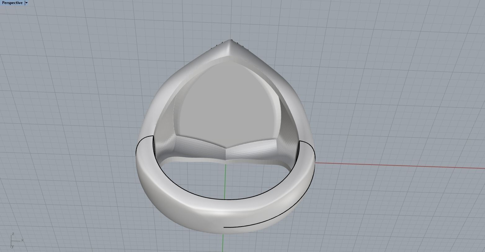 shield man  signet ring model 584 3D print model_2