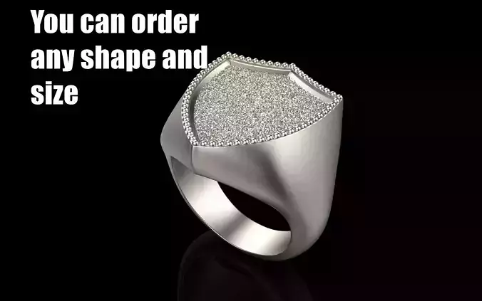 shield man  signet ring model 584 3D print model