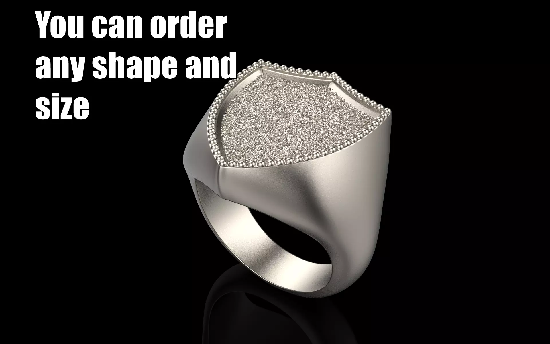 shield man  signet ring model 584 3D print model_0