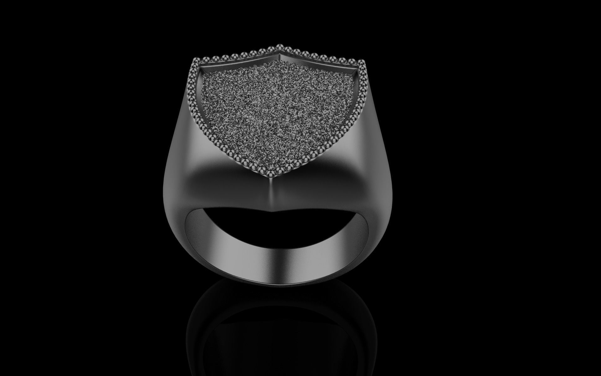 shield man  signet ring model 584 3D print model_29