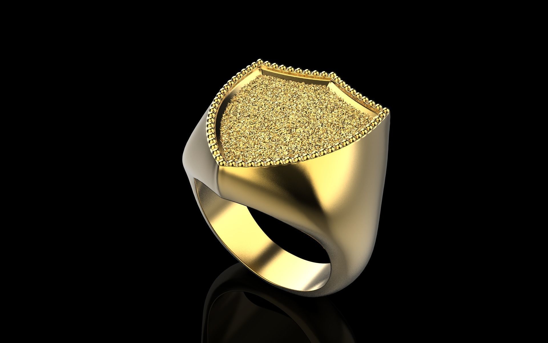 shield man  signet ring model 584 3D print model_18