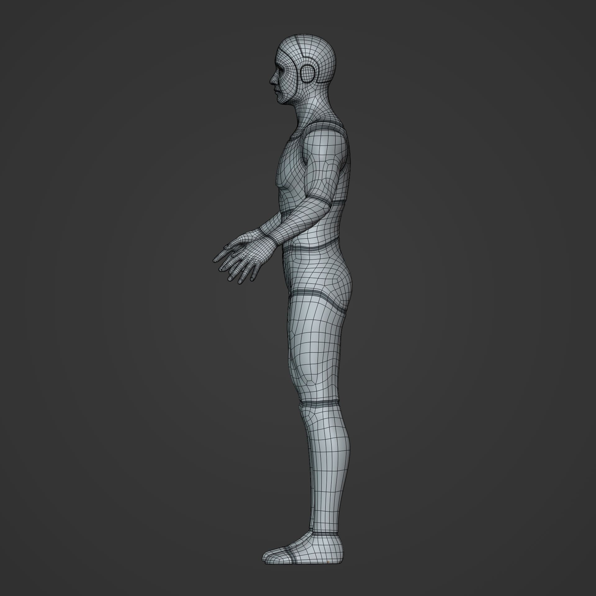 Humanoid Robot Rigged - Cartoon Character Low-poly 3D model_7