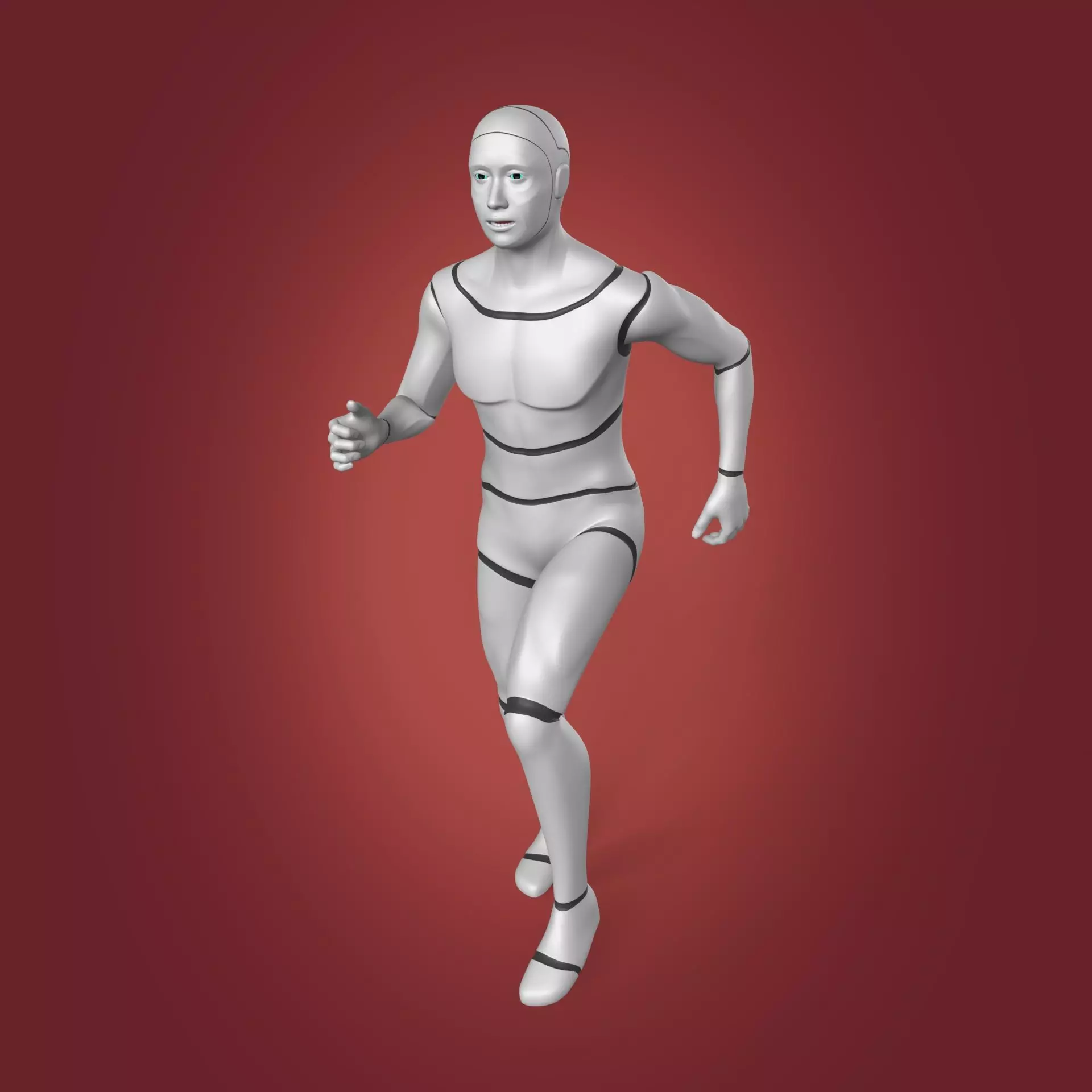 Humanoid Robot Rigged - Cartoon Character Low-poly 3D model_0