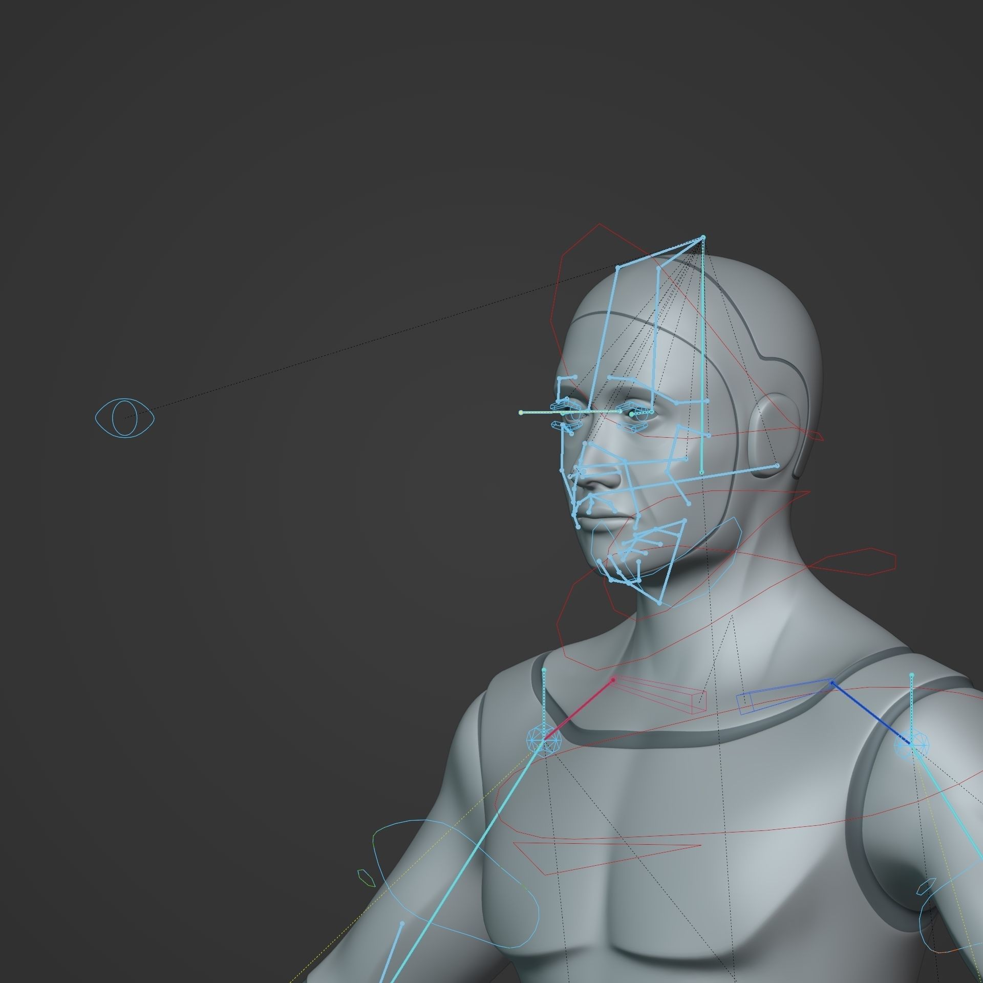 Humanoid Robot Rigged - Cartoon Character Low-poly 3D model_12