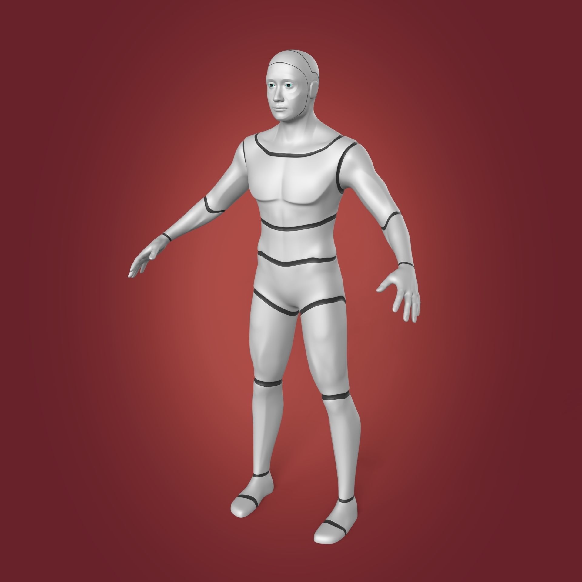 Humanoid Robot Rigged - Cartoon Character Low-poly 3D model_1