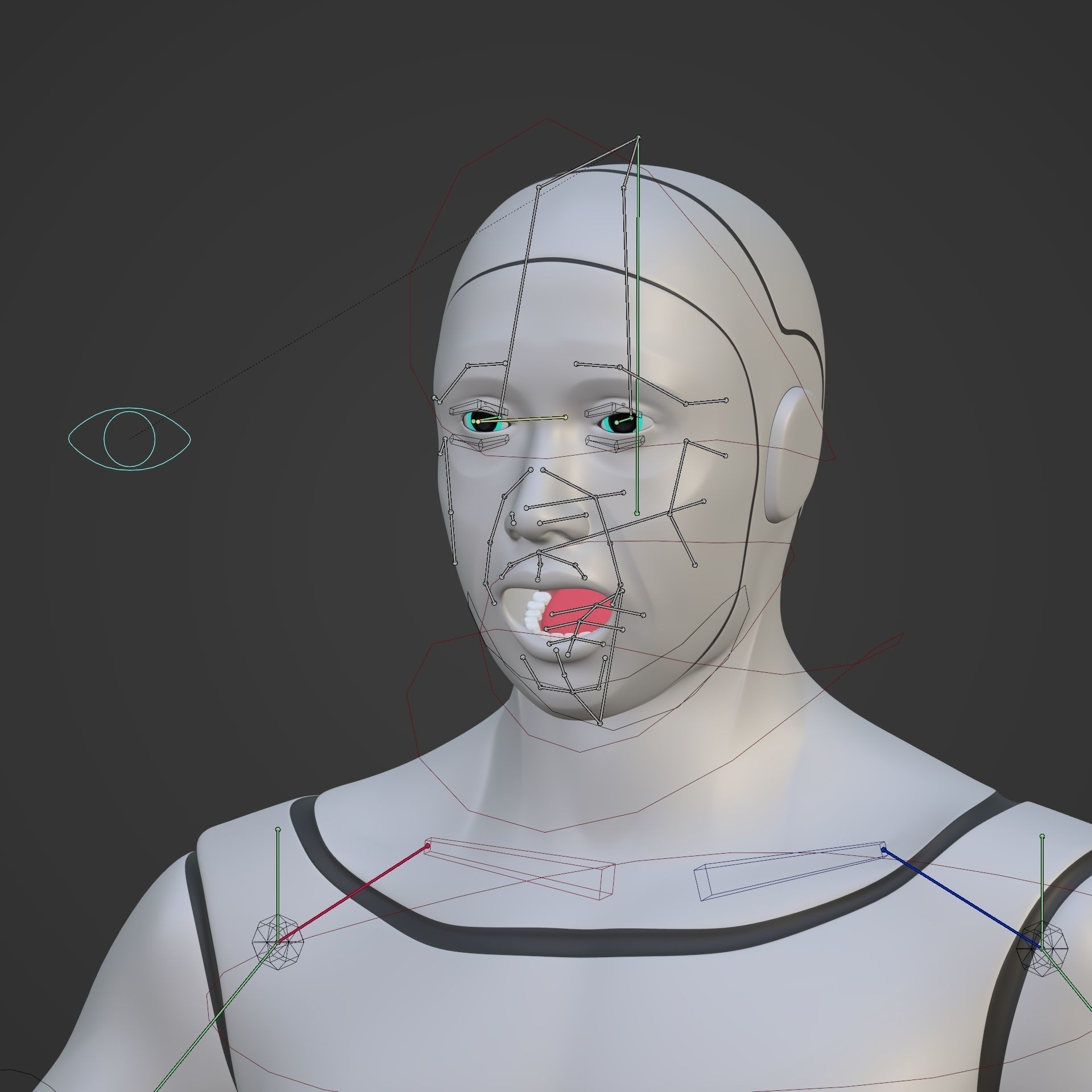 Humanoid Robot Rigged - Cartoon Character Low-poly 3D model_13