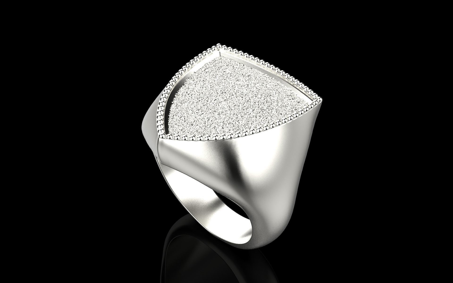 shield man signet ring model 585 3D print model_28
