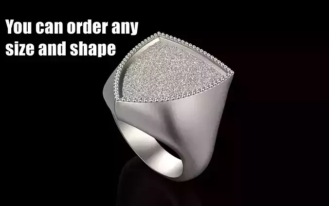 shield man signet ring model 585 3D print model