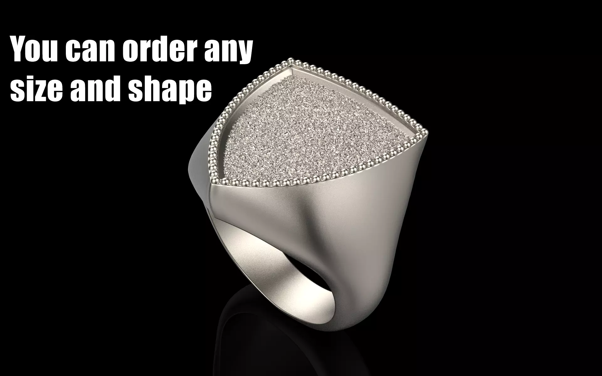 shield man signet ring model 585 3D print model_0