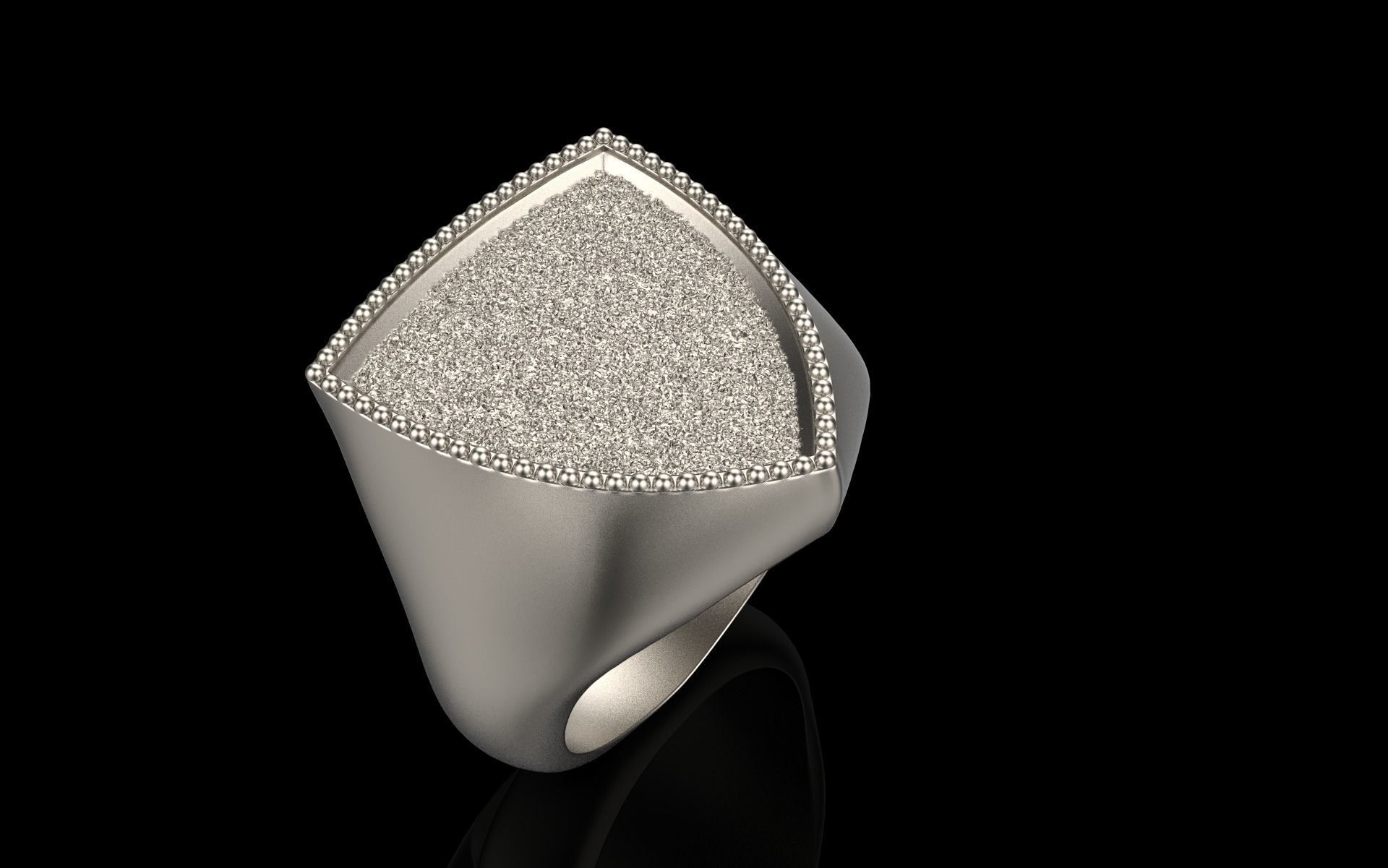 shield man signet ring model 585 3D print model_32