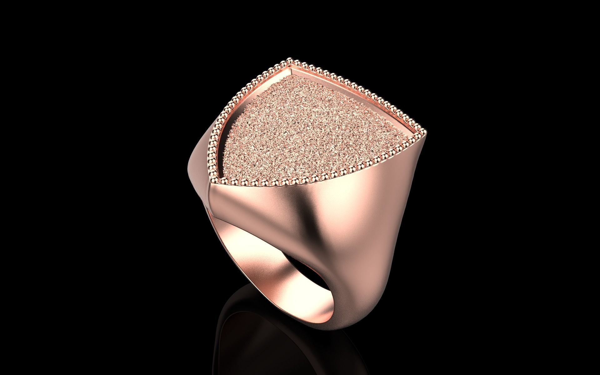 shield man signet ring model 585 3D print model_27