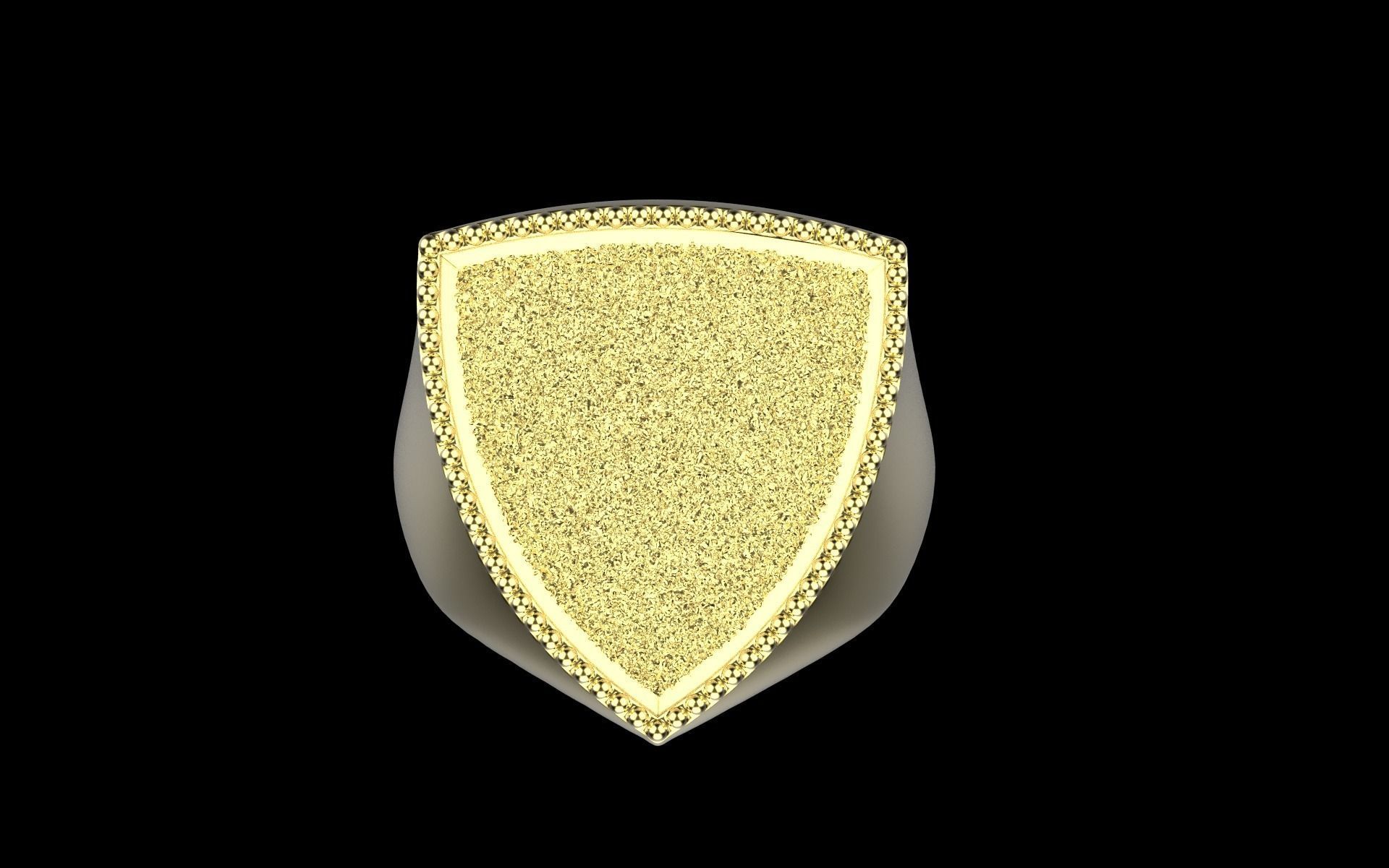 shield man signet ring model 585 3D print model_14