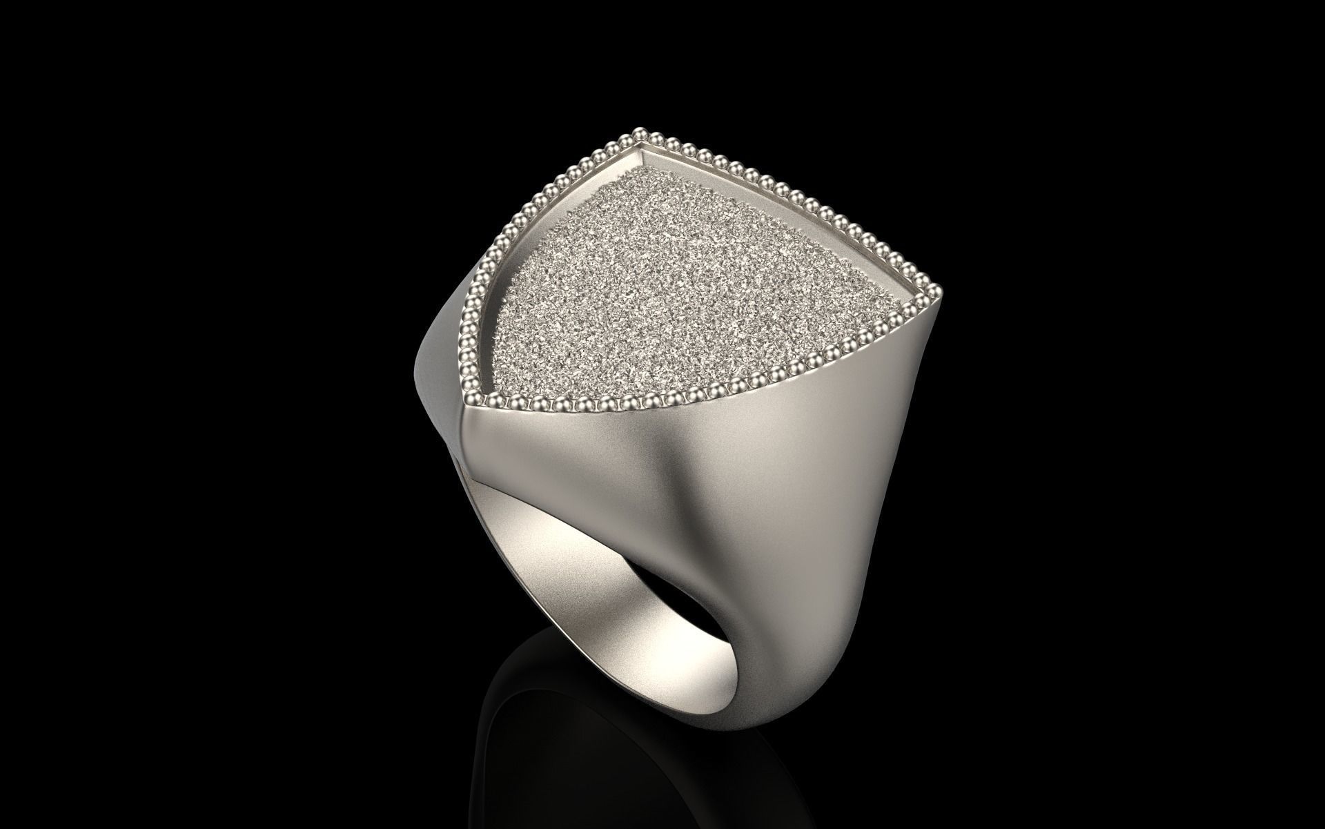 shield man signet ring model 585 3D print model_26