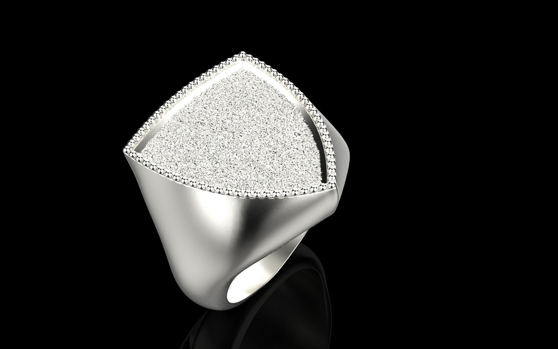 shield man signet ring model 585 3D print model_35