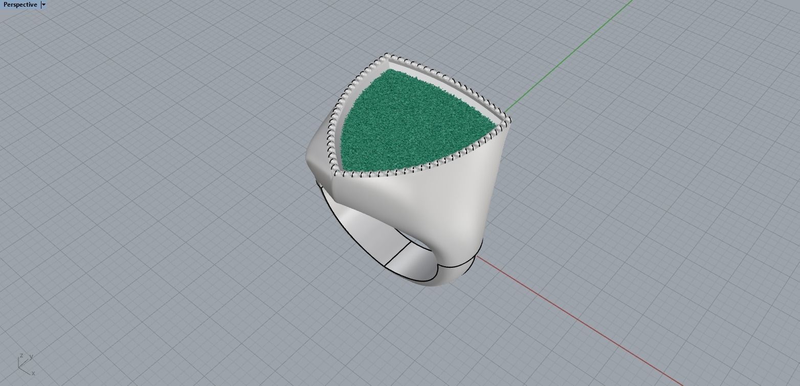 shield man signet ring model 585 3D print model_10