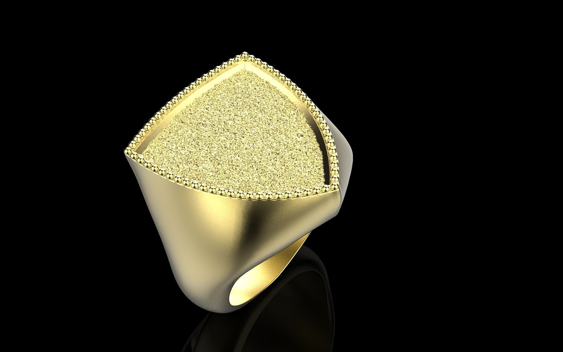 shield man signet ring model 585 3D print model_31