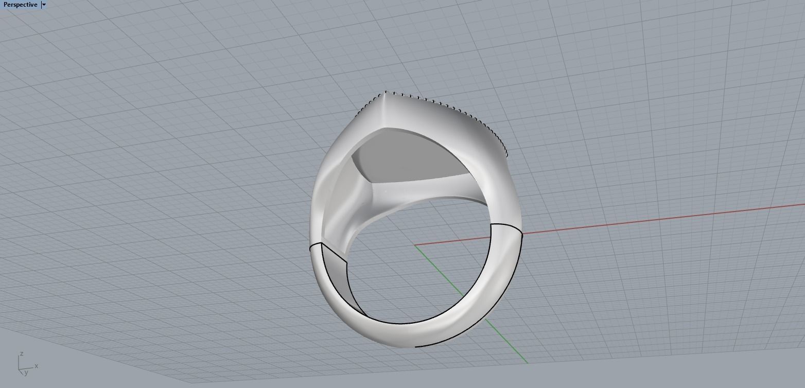 shield man signet ring model 585 3D print model_9