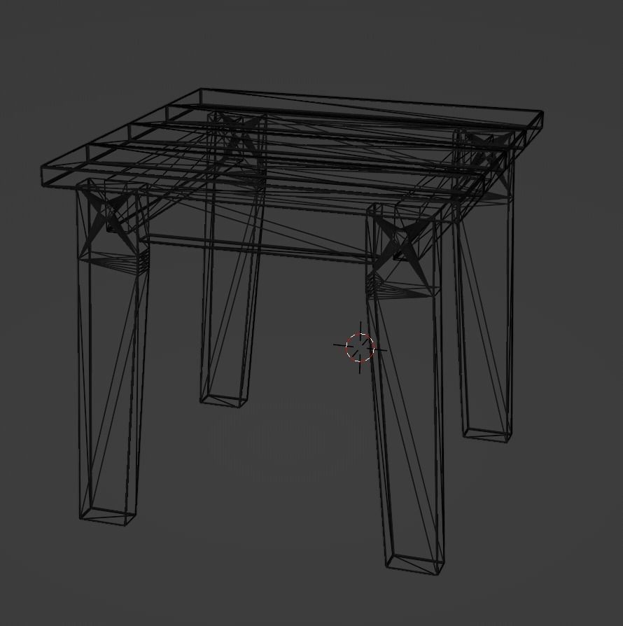 Lakeside Full Set Dining Table Chair Bench and Side Table 4CLRS Low-poly 3D model_21