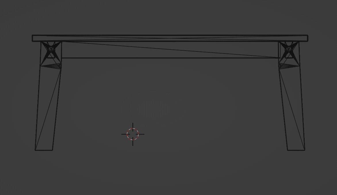 Lakeside Full Set Dining Table Chair Bench and Side Table 4CLRS Low-poly 3D model_26