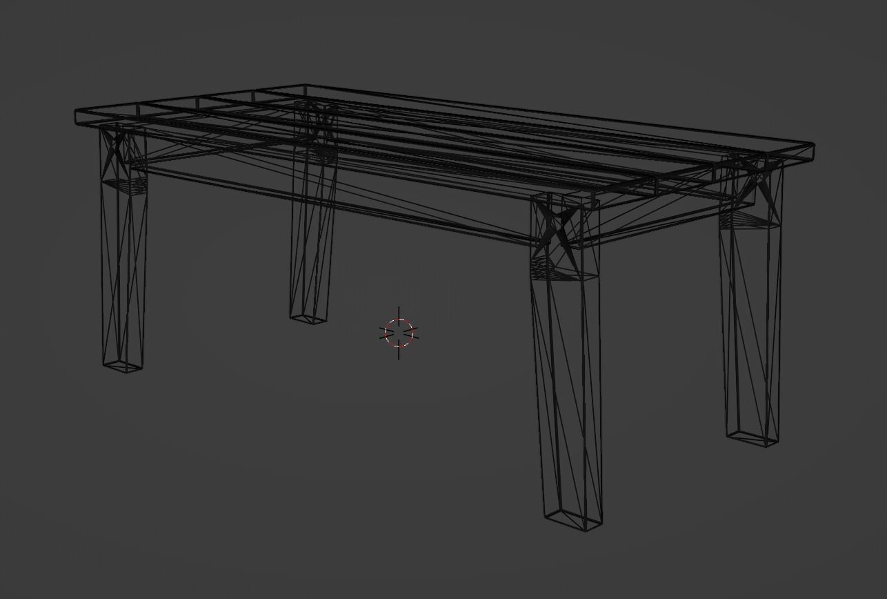 Lakeside Full Set Dining Table Chair Bench and Side Table 4CLRS Low-poly 3D model_25