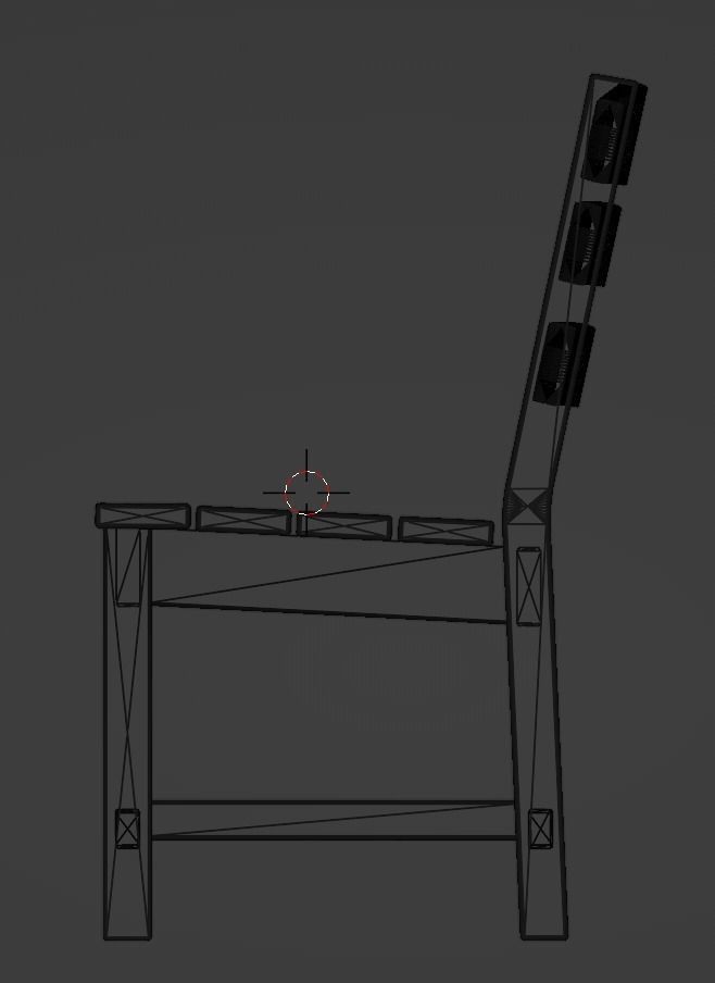 Lakeside Full Set Dining Table Chair Bench and Side Table 4CLRS Low-poly 3D model_19