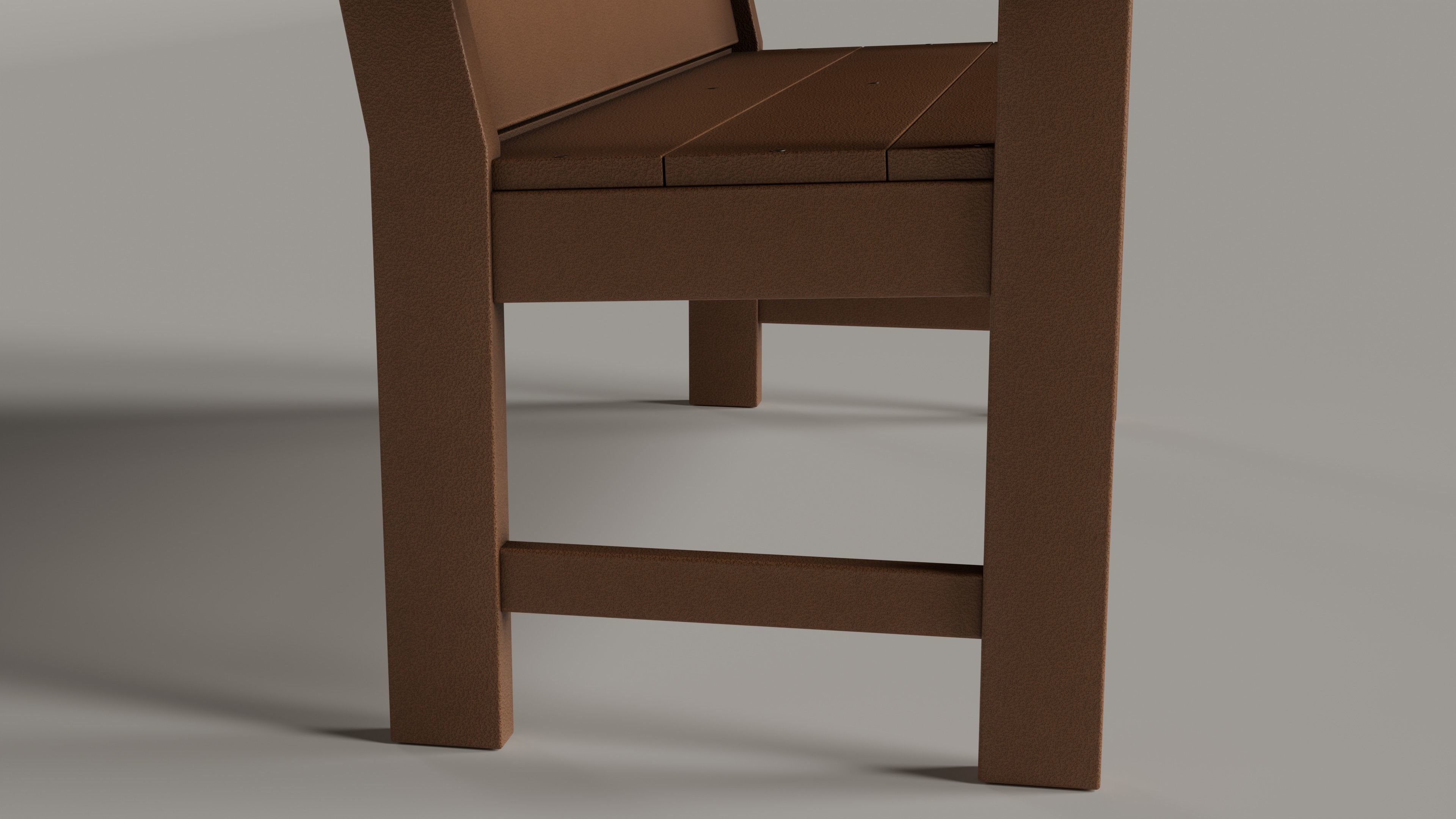 Lakeside Full Set Dining Table Chair Bench and Side Table 4CLRS Low-poly 3D model_36