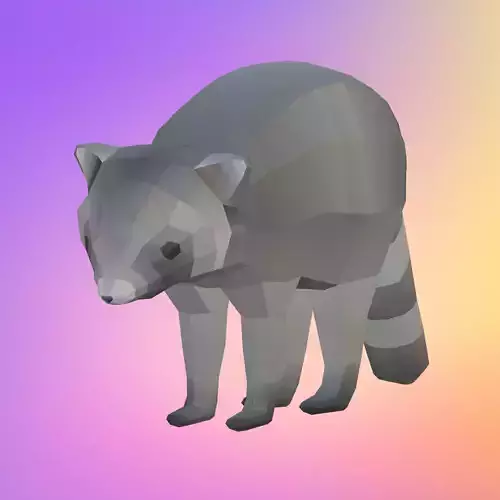 Low poly raccoon Low-poly 3D model
