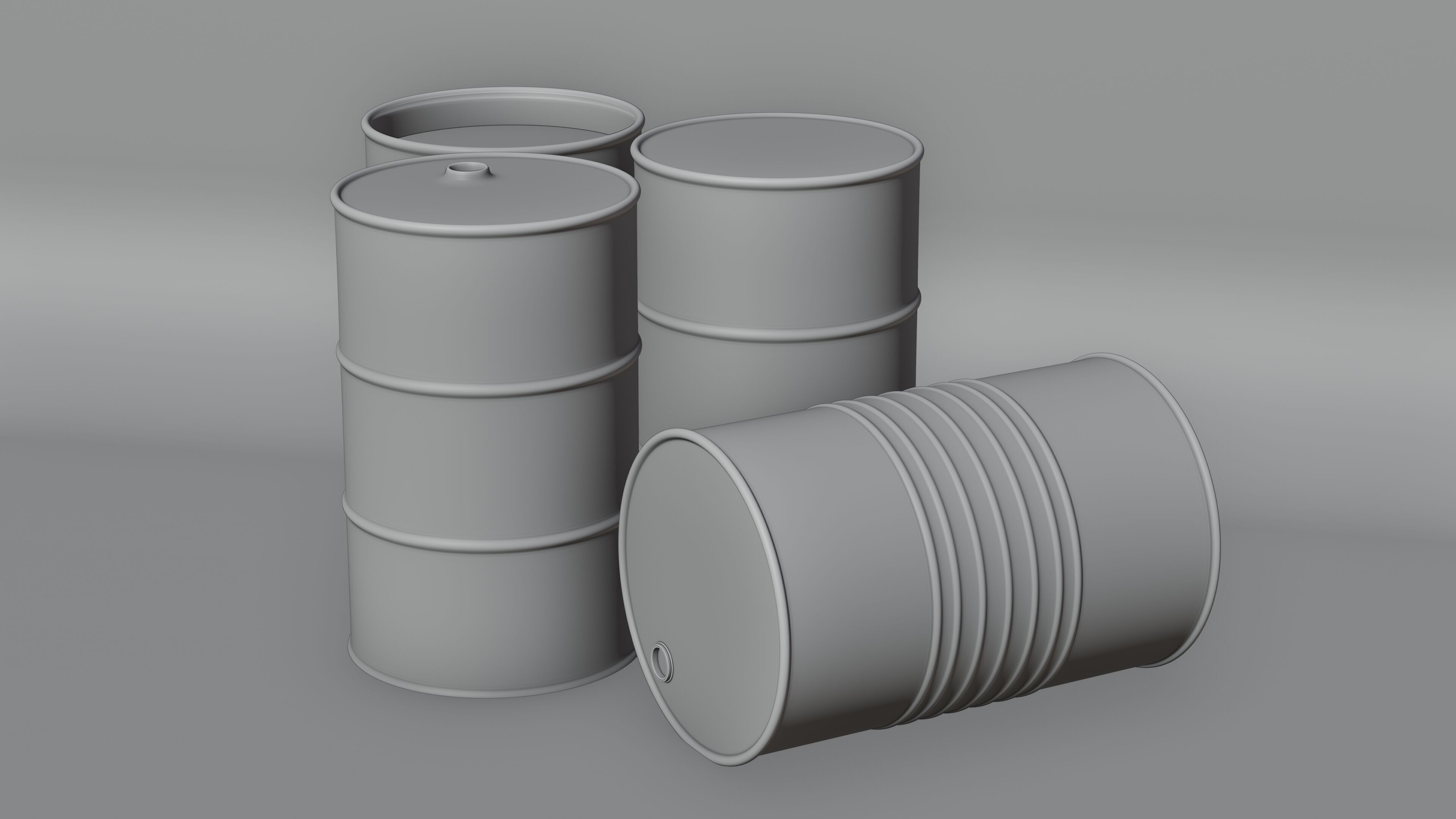 Low-Poly Red Barrels v2 Low-poly 3D model_3