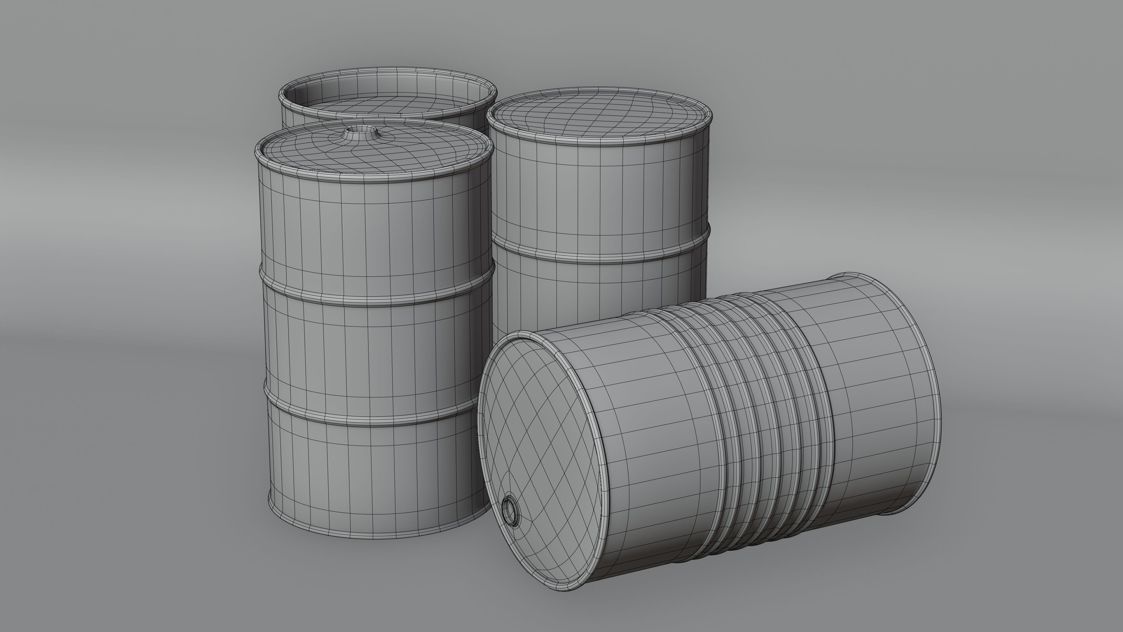 Low-Poly Red Barrels v2 Low-poly 3D model_2