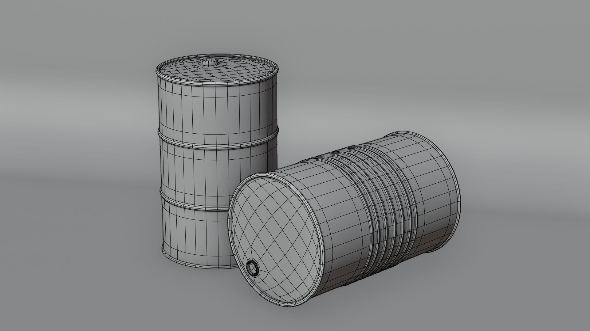 Low-Poly Red Barrels v2 Low-poly 3D model_6