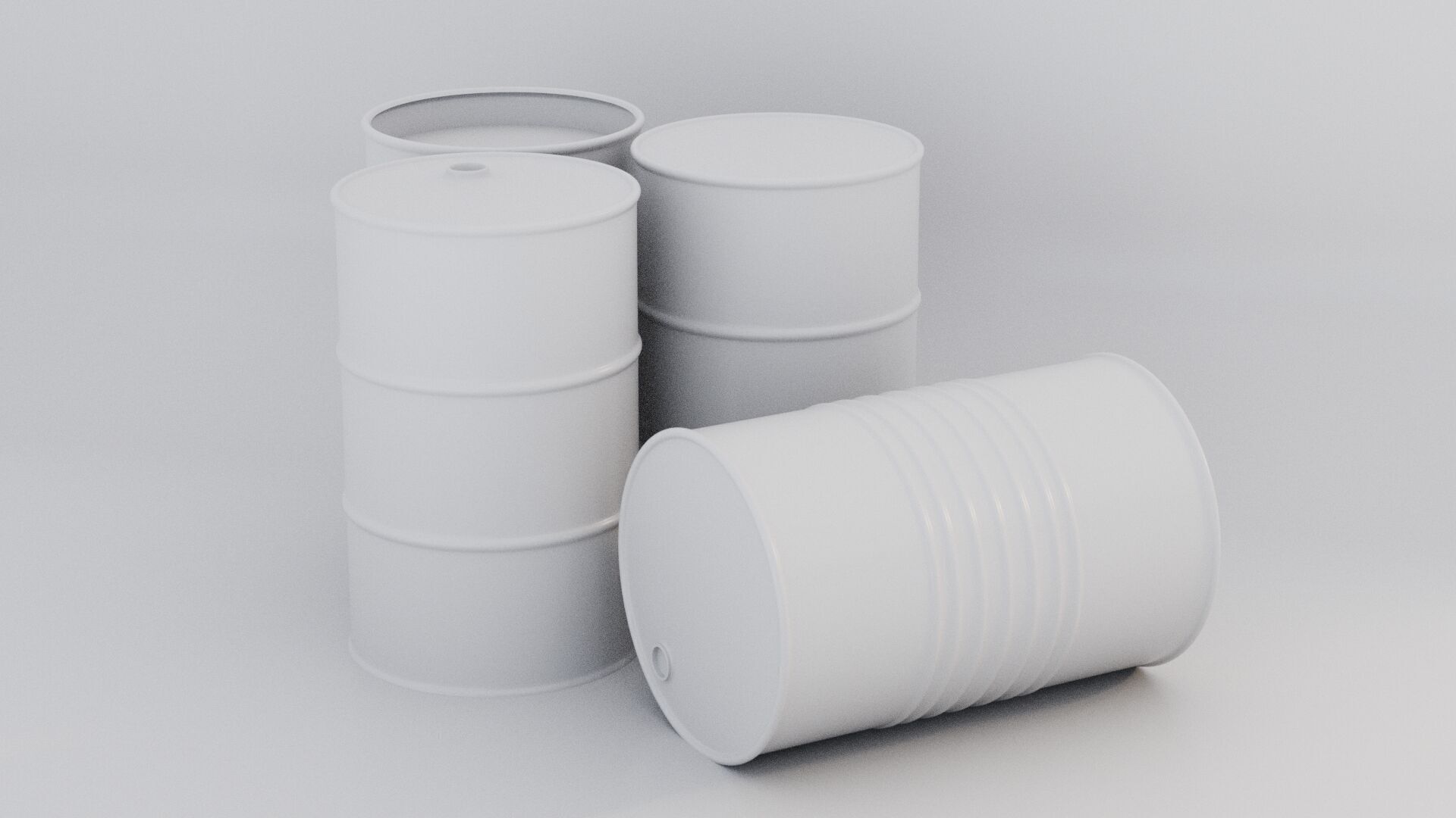 Low-Poly Red Barrels v2 Low-poly 3D model_4