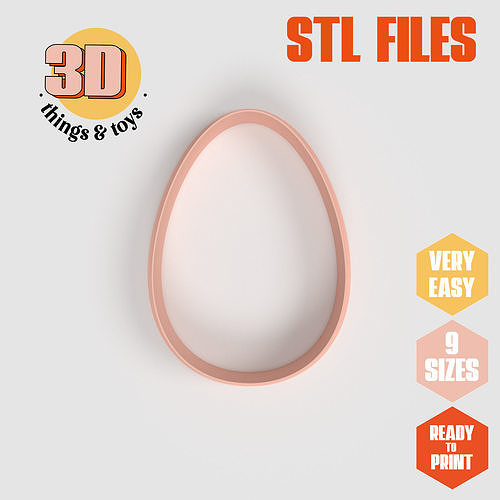 Egg Food - Cookie Cutter  Clay - Many Size 3D print model