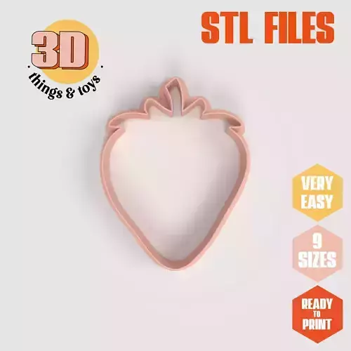 Strawberry Fruit - Cookie Cutter  Clay - Many Size