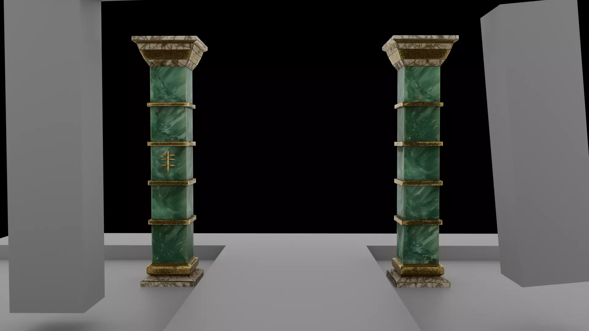 Jade Pillar Low-poly 3D model_0